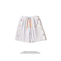 와이케이하우스 Aberdeen 문학 남성 브레스트 반바지 여름 미국 조수 브랜드 힙합 느슨한 캐주얼 스포츠 5 점 가드 바지_69116