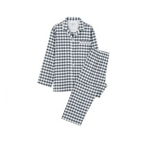 MUJI 무인양품 깅엄체크 플란넬 수면잠옷 파자마 / 차콜 홈웨어 겨울잠옷, 사이즈_L~XL, 상세페이지 참조