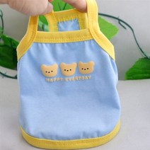 사랑스러운 여름 애완 동물 강아지 옷 3 곰 인쇄 고양이를위한 재미 있는 의류 통기성 민소매 셔츠 럭셔리 디자이너 조끼, XS, light blue