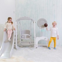 베이블퓨어리 유아미끄럼틀 그네 실내놀이터 농구축구, C형:미끄럼틀+그네+농구+축구+미니테이블