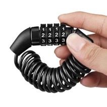 심플데이 번호4단 자전거자물쇠미니, 1개, 블랙