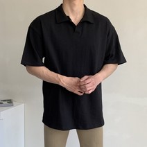 레이드 오픈카라 반팔 티 오버핏 루즈핏 남자 데일리 여름 옷 코디