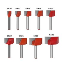 목공드릴비트 augt 6mm cnc 카바이드 엔드 밀 3d 8mm wood cutters router bit set 청소 하단 밀링 커터 목공 목공 도구, 6mm 9개 세트