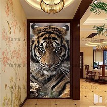 HZJL 심커머스 호랑이 얼굴 흰수염 맹호 맹수 승진수 전체수 보석십자수 DIY키트 B0392, 50x80cm
