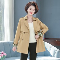 중장년 엄마옷 중년여성옷 외투 50대옷 이모 60대옷 70대여성옷 여성경량패딩 여성숏패딩 폭스퍼패딩 여자롱패딩 10 트렌치코트 여자 짧은 봄옷 2021 서양식 패션 날씬한