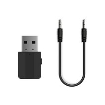 5.0 무선 블루투스 오디오 리시버 송신기 USB 2 in 1 TV 컴퓨터 자동차 앰프 AUX 및 스피커용, 01 black