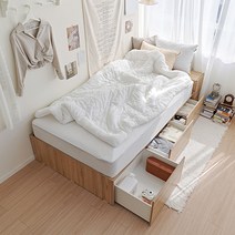 [새해맞이40000원 즉시할인+중복쿠폰] [매트포함무료설치] 휴도 넉넉한 선유 무헤드 빅 수납 침대 + 엔드리스 20cm 매트리스 SS Q 슈퍼싱글 퀸 침대, 아이보리(매트리스), 화이트(프레임)