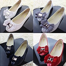 에나멜 벨벳리본 플랫슈즈 단화 여성구두 데일리슈즈
