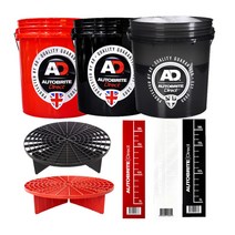 오토브라이트 다이렉트 AD 워시버킷 세차버킷 세차바스켓 다용도물통 18리터 그릿가드 눈금 스티커, 눈금스티커 18리터 블랙(단품)