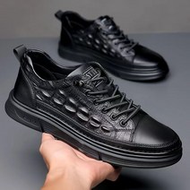 Miaoguan 2022 New Mens 정품 가죽 캐주얼 신발 악어 프린트 봄 가을 트렌드 스니커즈 쿨 레저 플랫 슈즈
