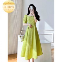 슈피코 처음처럼 한소희 원피스 퍼프 시밀러룩 수입 쉬폰 롱 발리 휴양지 빅카라