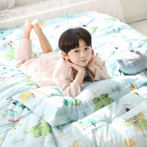 아르떼베딩 차렵이불세트 SS 먼지없는 부드러운 모달 100% 국산 키즈 유아 침구_왕자와 공룡친구들, 블루