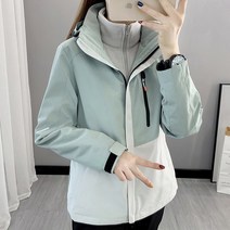 에버유어스 바람막이 여자 탈부착 기모 투피스 겨울 코트 남 방수 바람막이 배색 등산복