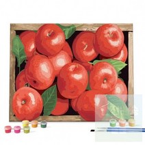 1개 DIY 명화 그림 그리기 행운의 홍사과 40X50 캔버스 유화 그리기 세트 페인팅 어른 색칠공부 아이러브페인팅, 단품, 단품