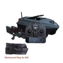 RC보트-이중 방수 이중 모터 원격 제어 낚시 보트 더블 호퍼 야간 조명 저전력 경보, 검은색