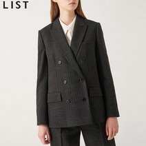리스트 스트라이프 울블렌디드 더블 버튼 자켓
