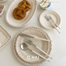 [메세라미카] 티에라 줄리엣 수입그릇 접시 (2 color/16 type), 오프화이트, 플래터(33cm)