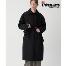 TRILLION 3M 벨트 패디드 싱글 다운 코트 BLACK BELT PADDED SINGLE DOWN COAT TRFJP06BK 175609