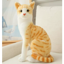 아이 자녀방 꾸미기 실사 인형 장식품 진짜 같은 고양이 인형 고퀄리티 냥덕후 캣 소품 어린이, 옐로우 E