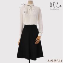 윈(une)[노방리본]엘레강스셔링넥클래식블라우스