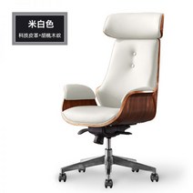 무배 | 고급 디자인 사장님의자 대표님 임원 중역의자 책상 컴퓨터 사무실 고급의자, 화이트+월넛그레인