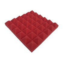 흡음패널 흡음재 방음재 어쿠스틱 패널 1224pcs 30x30x5cm 피라미드 폼 방음 흡수 절연 처리 방음 스폰지 패드 벽, 빨간색, 12개