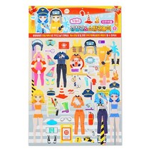 씰스티커 빅젤리스티커 굿즈 문구 포장용품 젤리스티커 오피스 캐릭터 사무 경찰관and소방놀이 팬시 선물 744988EA, 본상품선택