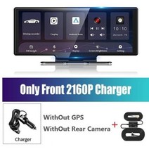 블랙박스 룸미러 1026 quot대시캠 후방 카메라 와이파이 카플레이 및 안드로이드 자동 4K DVR GPS 네비게이션 비디오 레코더 대시 보드 듀얼 렌 24 시간 주차 AUX, Single Len XHWK+128G TF Card