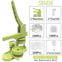 뱃지만들기 뱃지제작 뱃지재료 버튼 메이커 기계 100pcs 금속 및 원형 커터 사진 가스켓 배지 펀치 프레스, 10 58mmSet Sliding