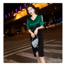 티피/Teepie이브닝 드레스 여성용 새 여름 짧은 고급 연회 디너 드레스