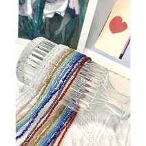 1mm 크리스탈 비즈 유광 베이직 AB시리즈 12종 컬러 구슬 마스크 스트랩 비즈 공예재료 (1줄-약160알), 라이트사파이어