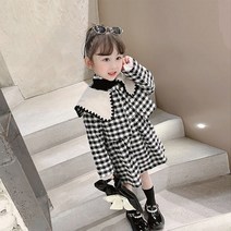 핑크피치 헬렌 빅카라투피스 하운드체크 투피스 첵첵투피스 빅카라셋트 겨울신상 데일리 자매 쌍둥이 등원 형제