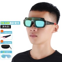 자동 차광용접안경 눈보호 변광 작업 전기, TX12S 트루컬러고글+보호시트10장