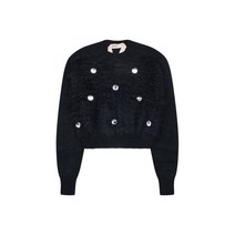 [엔21] [N21]N21 여성 퍼 스티치 스톤 라운드넥 니트 N2127FRKN006BK