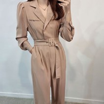 럭셔리 고급진 벨트 와이드 정장 점프수트