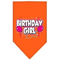 Mirage Pet Products Birthday Girl Screen Print Bandana for Pets Small Orange, 1