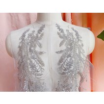 비딩 테이프 셀프 웨딩 드레스 댄스복 부자재 1 조각 8 색 neckline 칼라 레이스 applique 스팽글 구슬 패브릭 의류에 대 한 모자를 쓰고 있죠 장식에 대 한 홈, 은