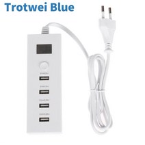 다기능 4 포트 USB 충전기 충전 스마트 플러그 전원 스트립 5V 2A 연장 소켓 가전 EU, 없음