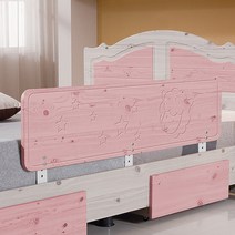 [끌라로프리미엄침대가드] 젠티스 높이조절가능한 침대안전가드 침대보호대120CM, 핑크 120cm