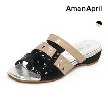 아만에이프릴 펀칭장식 반짝이굽 슬리퍼 NRO3045OA