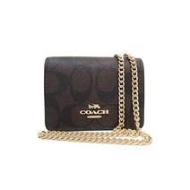 코치 미니지갑 카드 케이스 여성 6650 IMAA8 시그니처 PVC 체인 숄더 대각선 아울렛 상품