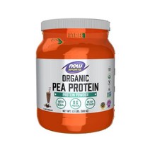 단백질 프로틴 NOW Sports Nutrition Certified Organic Pea Protein 12 G With BCAAs Creamy Vanilla Powder, Creamy Chocolate