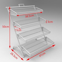 이동식 진열대 행사 과일매대 베이커리 껌 과자 계단식, [L] 4단 화이트