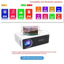 아이폰빔프로젝터 가정용빔프로젝터 미니빔프로젝터 TouYinger Q9 LED 홈 시네마 1080P 비디오 프로젝터 풀 HD 7000 루멘 안드로이드 10.0 와이파이 205, 협동사, Q9A