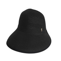 PGA TOUR&LPGA 여성 천연초 하프커버 와이드 햇S(L215AP537P), BLACK