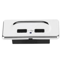 자동차 충전기 콘센트 듀얼 USB 출력 포트 전원 소켓 3.1A 캠핑카 밴 RV 캐러밴 모터홈용 예비 부품 액세, 03 Electroplating silve