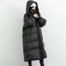 오리공용 2022 겨울 패딩 여 롱 슬랙스 한국판 패션 루즈핏 코트 정