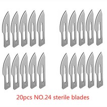 DIY 절단 전화 수리용 탄소강 외과 블레이드 20-100 개 동물 눈썹 손질 유지 보수 메스 나이프, [12] 20pcs NO.24
