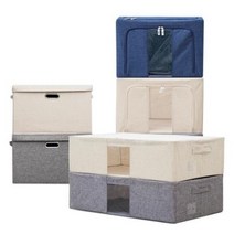 레보떼 패브릭 리빙박스 수납정리함 55L 66L 88L 100L 옷정리, 1개, 베이지 [100L] 2P