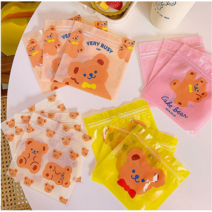 10P 캐릭터 지퍼백 비닐 포장 곰돌이 다용도 파우치, 비지베어